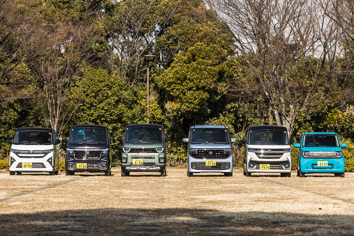 ダイハツ・ムーヴ、ホンダN-BOX、三菱デリカミニ、日産ルークス、スズキ・スペーシアカスタム、ホンダN-One e:の集合