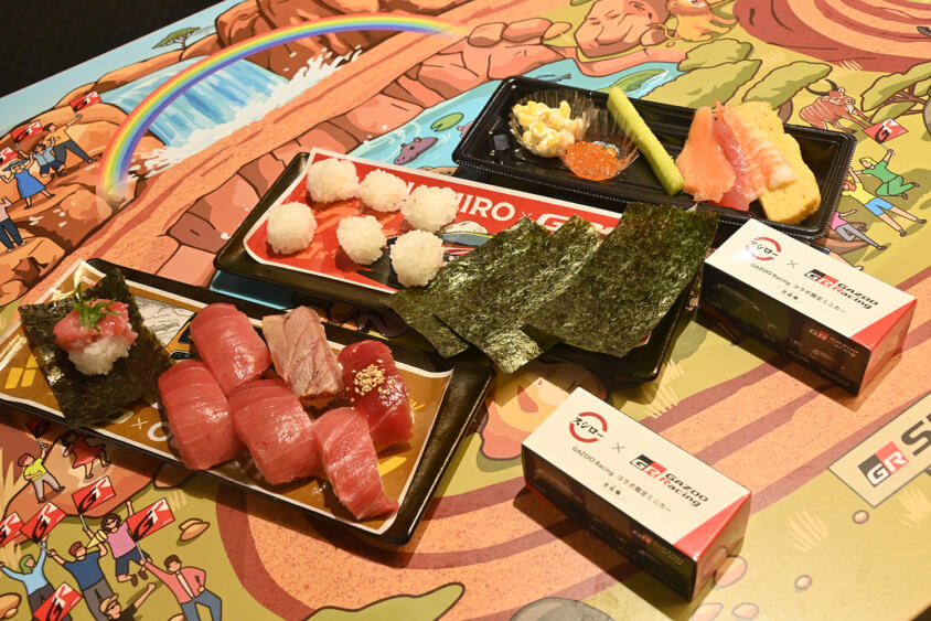 「回転寿司」と「クルマ」が奇跡のコラボ……って一体何ごと!?　スシロー×GAZOO Racingの限定イベント「SUSHIGO！」が激熱すぎる!!