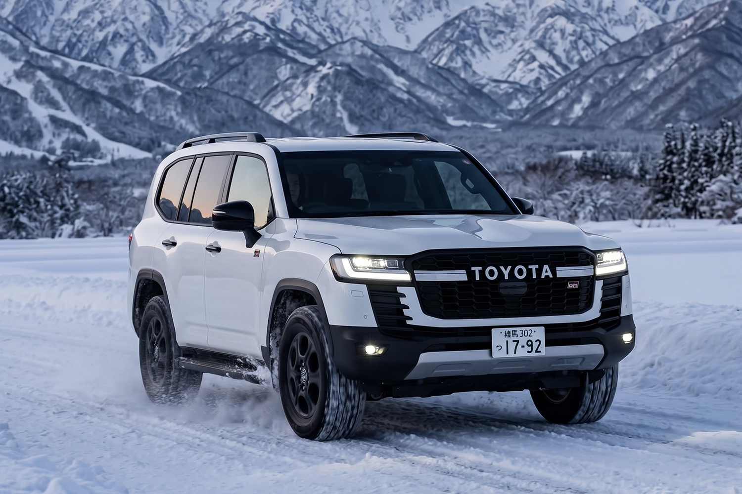 雪道を走るトヨタ・ランドクルーザー300