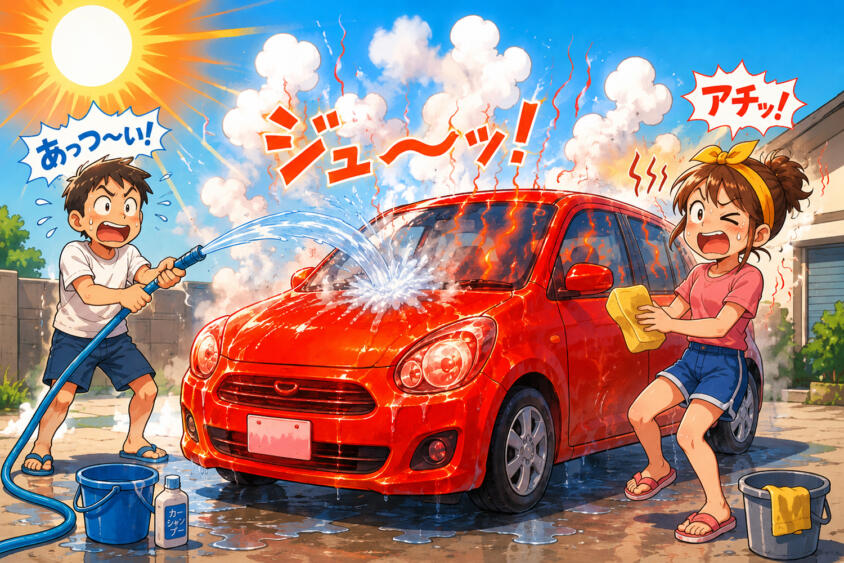 真夏の洗車はスピード勝負が鉄則！　ボディを傷めるNGな洗い方と使える時短アイテムとは