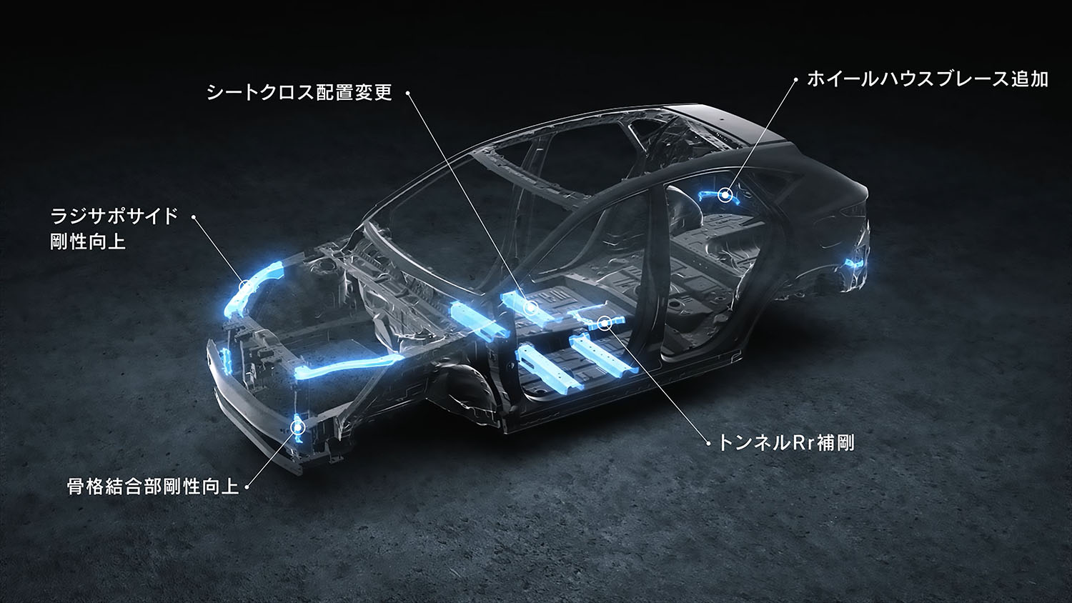 新型レクサスNX ボディ補強箇所
