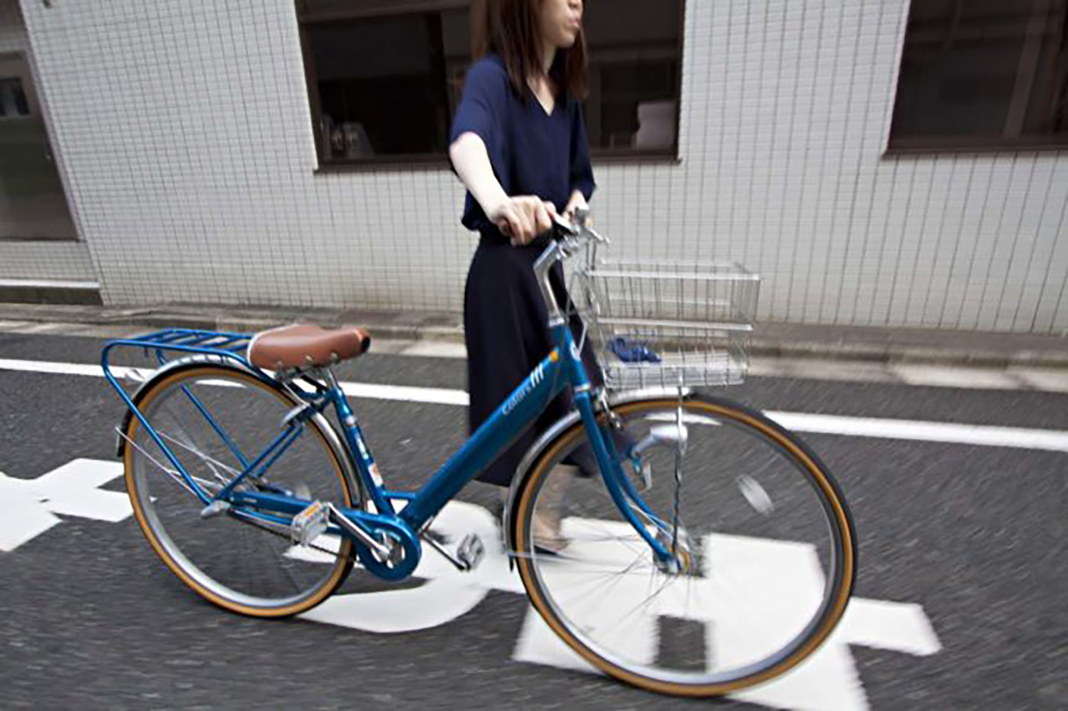 自転車を降りて押す