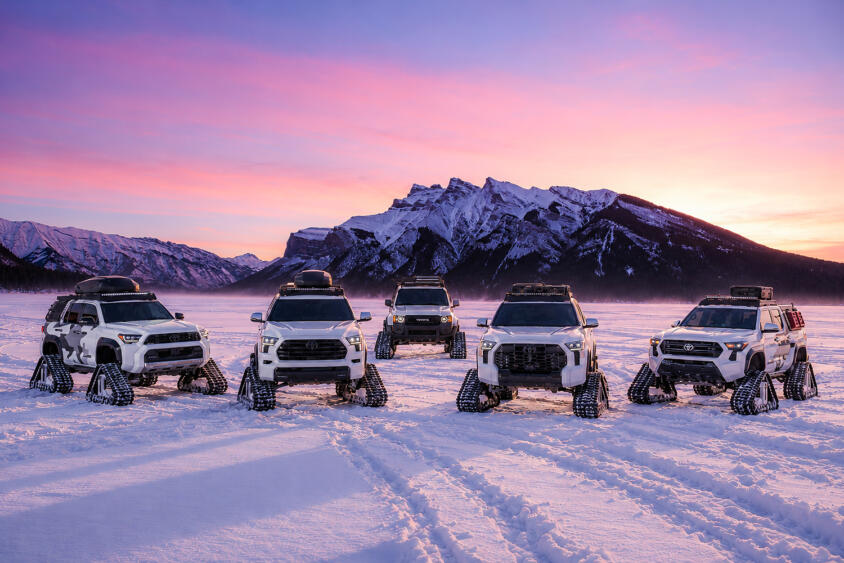 タンドラやランクルがもはや戦車のような姿に!?　トヨタがSEMAショーに展示する雪道特化型ヨンク「スノーハンターコンセプト」がバケモノだった