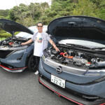 【画像】重いEVなのにビュンビュン曲がる……けどNISMOモードはやりすぎ!?　ドリキンがアリア＆リーフNISMOの走りに感じた本気度【土屋圭市 峠賛歌】 〜 画像71
