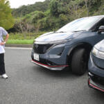 【画像】重いEVなのにビュンビュン曲がる……けどNISMOモードはやりすぎ!?　ドリキンがアリア＆リーフNISMOの走りに感じた本気度【土屋圭市 峠賛歌】 〜 画像73